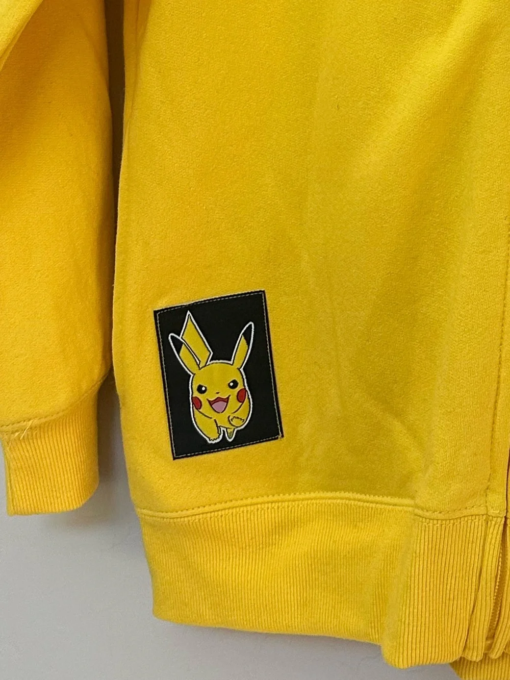 Pokémon Pikachu Yellow Zip-Up Hoodie Kids XL Lightning Bolt 3D Ear Hood